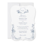 Elegant Classic Dusty Blue French Floral