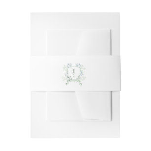 Elegant Classic Dusty Blue Wedding Invitation Belly Band