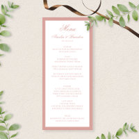 Elegant Classic Dusty Rose Border Script Wedding