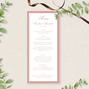 Elegant Classic Dusty Rose Border Script Wedding Menu