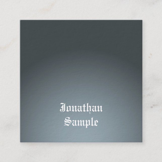 Elegant Classic English Font Professional Luxury Square Business Card (Front)