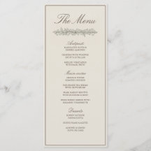 Elegant Classic Floral Border Wedding Menu