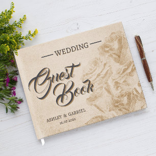 Elegant Classic Floral Rustic Wedding Guest Book 1