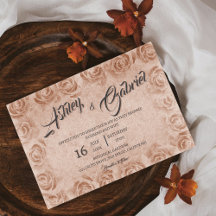 Elegant Classic Floral Rustic Wedding Invitation 3