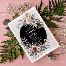 Elegant Classic Floral Rustic Wedding Invitation 4