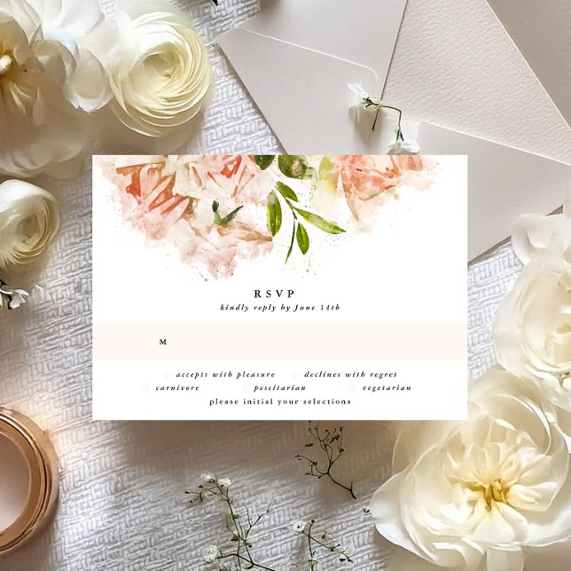 Elegant Classic Floral Watercolor Wedding  RSVP Card (Creator Uploaded)