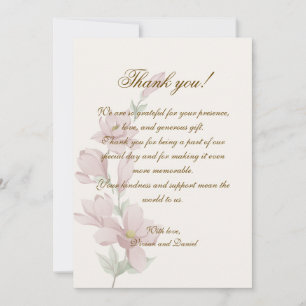 Elegant Classic Floral Wedding Thank You Card