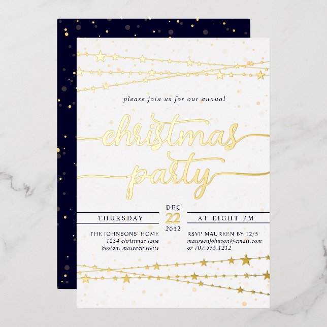 Elegant Classic Foil Christmas Party (Front/Back)
