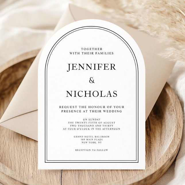Elegant Classic Formal Black And White Wedding Invitation (Elegant Classic Formal Black And White Wedding Invitation)