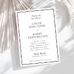 Elegant Classic Formal Black Frame Wedding  Invitation<br><div class="desc">Elegant Classic Formal Black White Frame Wedding Invitation Template</div>