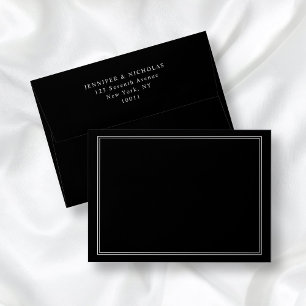 Elegant Classic Formal Black White Address Envelope