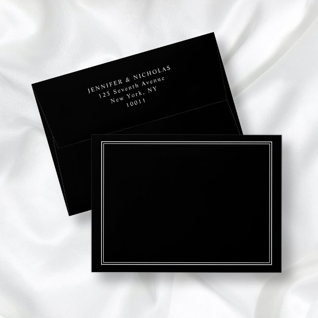 Elegant Classic Formal Black White  Address Envelope (Creator Uploaded)