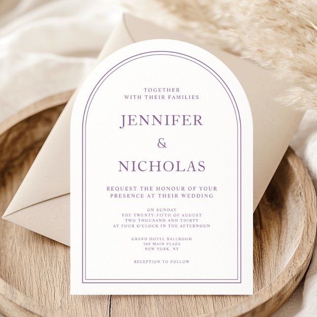 Elegant Classic Formal French Lilac Wedding Arch Invitation (Elegant Classic Formal French Lilac Wedding Arch Invitation)