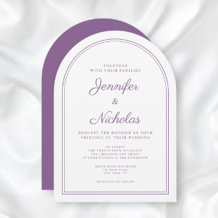 Elegant Classic Formal French Lilac Wedding Arch Invitation