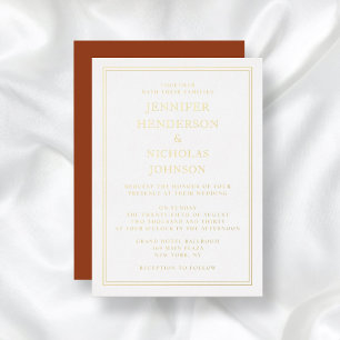 Elegant Classic Formal Terracotta Wedding Gold