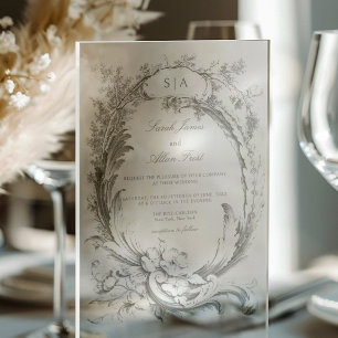 Elegant Classic French Rococo Floral Acrylic Invitations