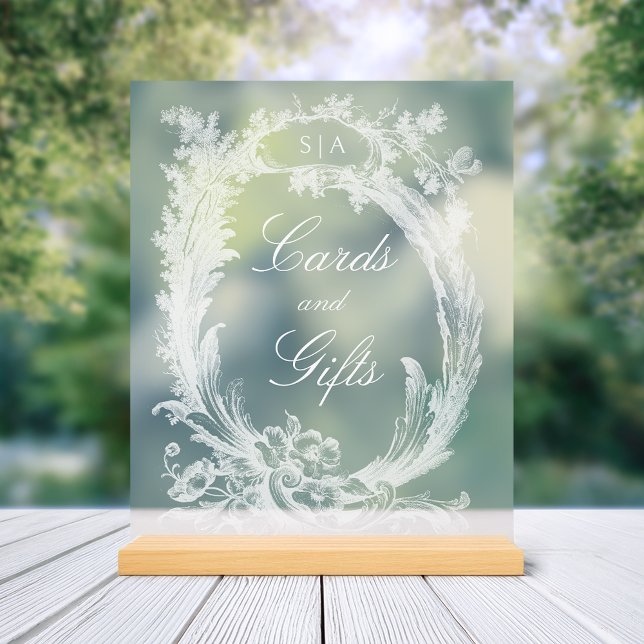 Elegant Classic French Rococo Floral Acrylic Sign (Creator Uploaded)