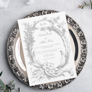 Elegant Classic French Rococo Floral Invitation