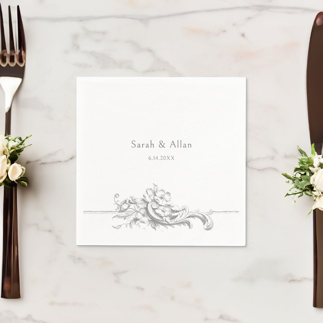 Elegant Classic French Rococo Floral Napkin (Creator Uploaded)