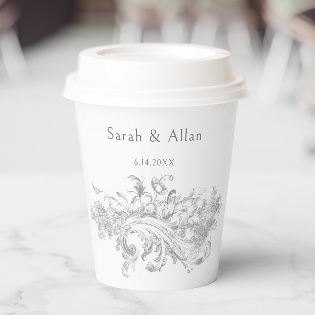 Elegant Classic French Rococo Floral Paper Cups (Creator Uploaded)