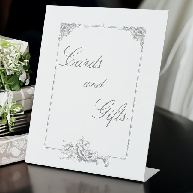 Elegant Classic French Rococo Floral Pedestal Sign (Creator Uploaded)