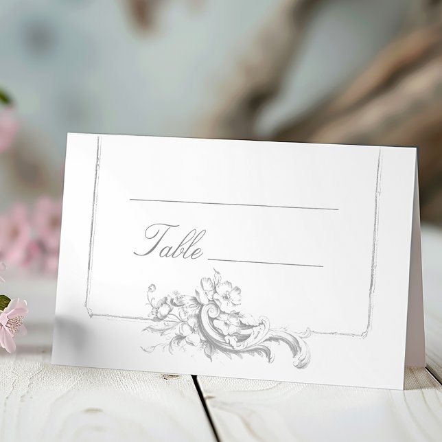 Elegant Classic French Rococo Floral Place Card (Creator Uploaded)