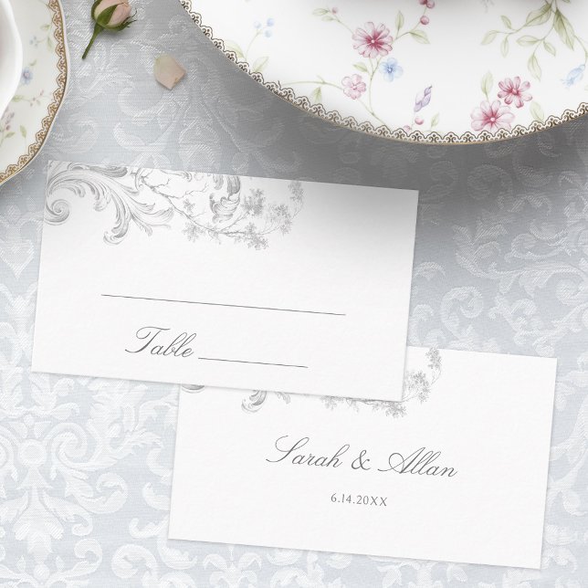 Elegant Classic French Rococo Floral Place Card (Creator Uploaded)