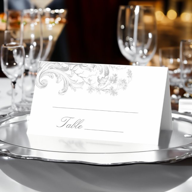 Elegant Classic French Rococo Floral Place Card (Creator Uploaded)