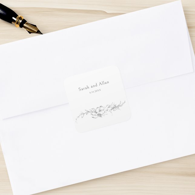 Elegant Classic French Rococo Floral Square Sticker (Creator Uploaded)