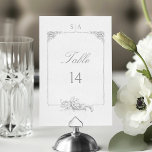 Elegant Classic French Rococo Floral Table Number<br><div class="desc">This classic suite of historic decorative designs is inspired by the 18th century etchings of French court painter Alexis Peyrotte,  featuring light grey on white acanthus leaves,  ornate scrolls,  flowers and leaves. This collection is the perfect complement to an elegant,  formal and romantic wedding.</div>