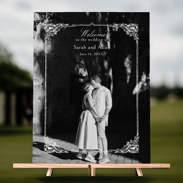 Elegant Classic French Rococo Floral Welcome Acrylic Sign (Creator Uploaded)