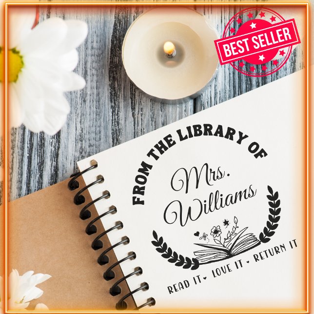 Elegant Classic From The Library Of Custom Name  Self-inking Stamp (Creator Uploaded)