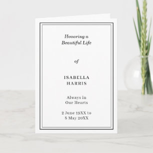 Elegant Classic Funeral Service Design Programme