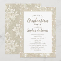 Elegant Classic Glitter Graduation Invitation