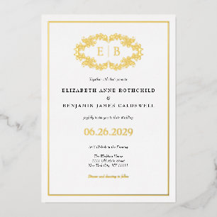 Elegant Classic Gold Crest Monogram Wedding