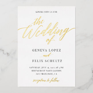 Elegant Classic Gold Foil Hand Lettered Script Fo
