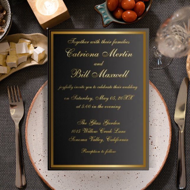 Elegant Classic Gold Foil Wedding Invitation (Creator Uploaded)