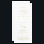 Elegant Classic Gold Imitation Wedding Program<br><div class="desc">PLEASE NOTE,  THIS IS AN IMITATION OF GOLD,  NOT REAL FOIL. With exquisite calligraphy and a pristine white design,  this program encapsulates the essence of elegance. Coordinates with the "Augusta" Wedding Invitation Collection. Discover the full matching set by clicking the collection link on this page.</div>