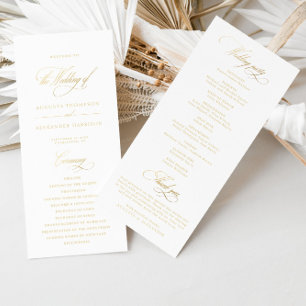 Elegant Classic Gold Imitation Wedding Program