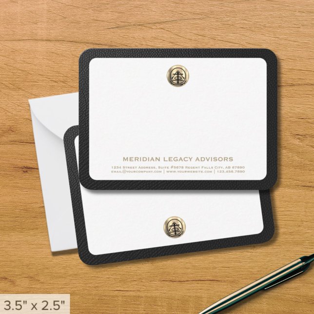 Elegant Classic Gold Logo Business Note Card (Creator Uploaded)