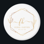 Elegant Classic Gold Monogrammed Initial Wedding Magnet<br><div class="desc">Introducing our elegant White and Gold Monogrammed Wedding Magnet, a charming keepsake for your special day. Adorned with a stunning monogram design featuring the initials of the happy couple in elegant gold lettering, this magnet is a timeless reminder of your love. Whether used as wedding favours or as a delightful...</div>