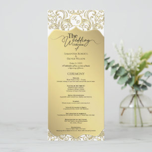 Elegant Classic Gold Wedding Program Card