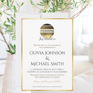 Elegant Classic Gold Wedding Reception Invitation