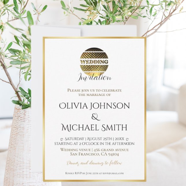 Elegant Classic Gold Wedding Reception Invitation (Creator Uploaded)