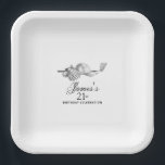 Elegant Classic Golf 21st Birthday Party Custom Paper Plate<br><div class="desc">Elegant black and white custom birthday paper plates for a golfer. The top of is decorated with golf accessories - a golf club, golf ball, hat and gloves. The watercolor design creates a traditional and classic aesthetic. Perfect for a birthday bash at the club or a backyard BBQ. All of...</div>