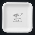 Elegant Classic Golf 70th Birthday Party Custom Paper Plate<br><div class="desc">Elegant black and white custom birthday paper plates for a golfer. The top of is decorated with golf accessories - a golf club, golf ball, hat and gloves. The watercolor design creates a traditional and classic aesthetic. Perfect for a birthday bash at the club or a backyard BBQ. All of...</div>