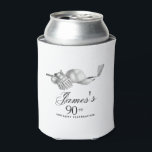 Elegant Classic Golf 90th Birthday Party Custom Can Cooler<br><div class="desc">Elegant black and white custom birthday can coolers for a golfer. The top of is decorated with golf accessories - a golf club, golf ball, hat and gloves. The watercolor design creates a traditional and classic aesthetic. Perfect for a birthday bash at the club or a backyard BBQ. All of...</div>