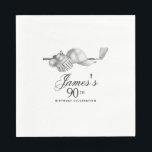 Elegant Classic Golf 90th Birthday Party Custom Napkin<br><div class="desc">Elegant black and white custom birthday napkins for a golfer. The top of is decorated with golf accessories - a golf club, golf ball, hat and gloves. The watercolor design creates a traditional and classic aesthetic. Perfect for a birthday bash at the club or a backyard BBQ. All of the...</div>