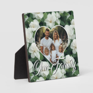 Elegant classic green botanical white floral plaque
