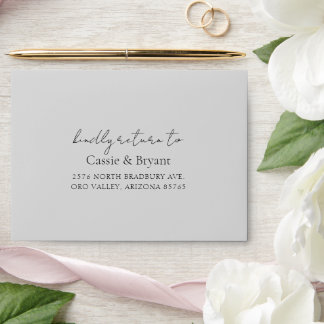 Elegant Classic Grey Wedding Invitation Envelope